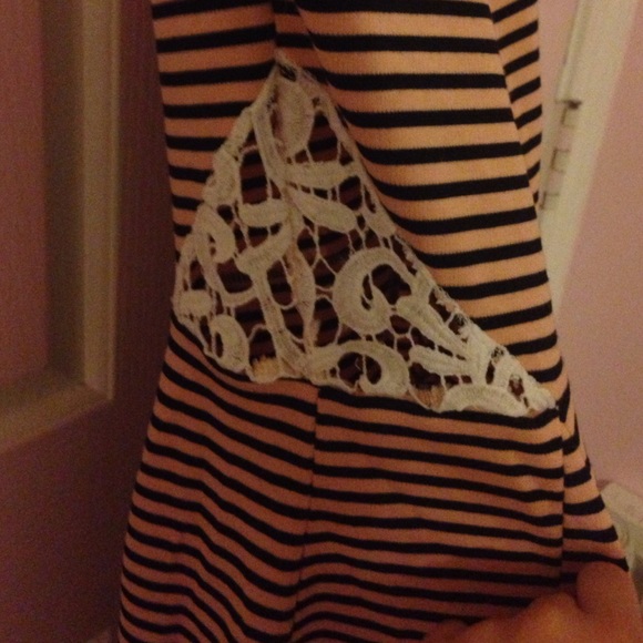 Stripped pink/ black dress - Picture 2 of 3