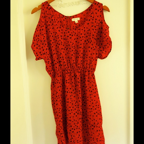 Red Open Shoulder Dress