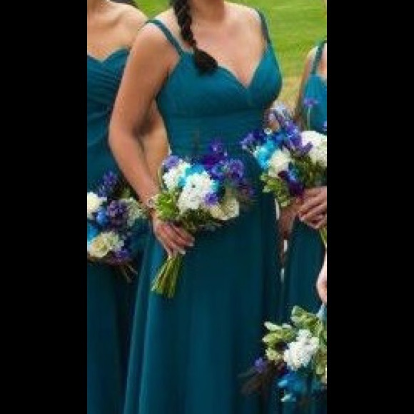 Long turquoise bridesmaid dress - Picture 1 of 1