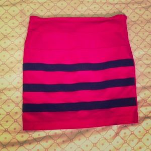 Skirt, size medium, pink with black stripes