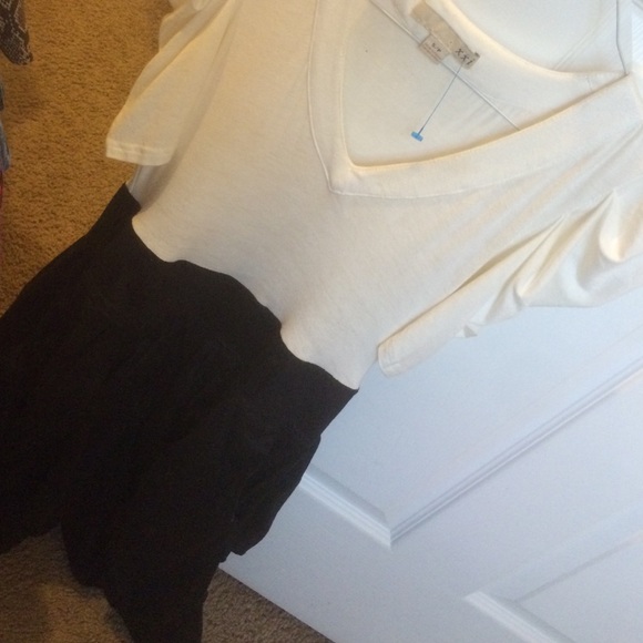 White &black dress