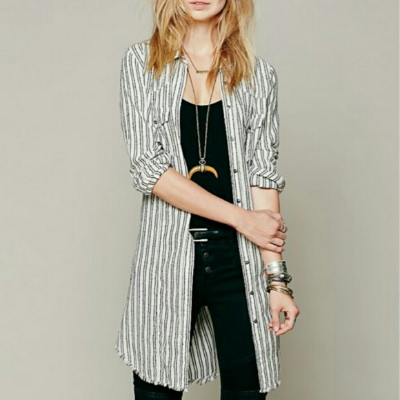 Free People button down between the lines tunic