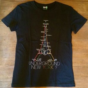 NWT PARIS EIFFEL TOWER UNDERGROUND NY BLACK TEE