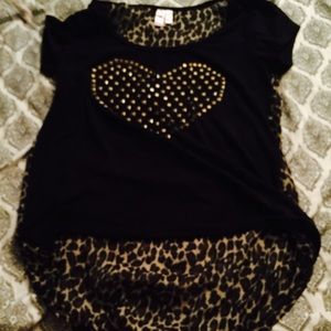 Cheetah and black top with heart