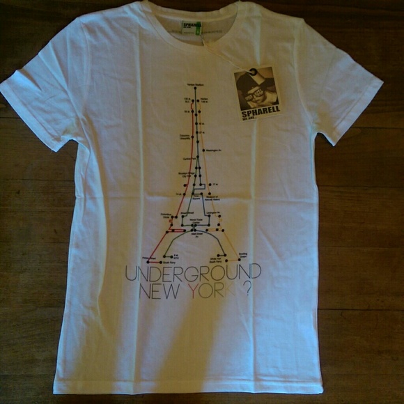 NWT PARIS EIFFEL TOWER METRO MAP WHITE T-SHIRT S