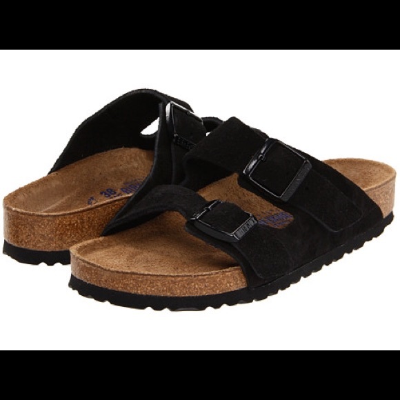 Birkenstock Black Suede Unisex Arizona Sandals