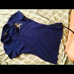 Royal blue express collar shirt