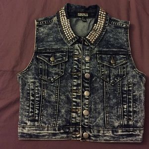 Studded Denim Vest