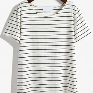 White Striped T-Shirt Dress