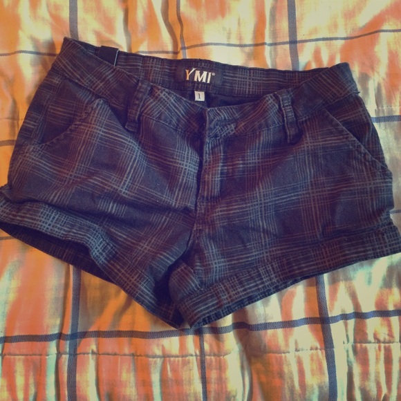 Black patterned shorts.