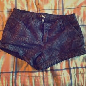 Black patterned shorts.