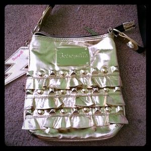 Gold over the shoulder bag