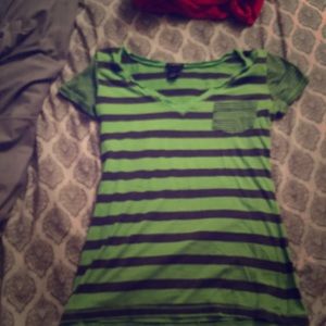 Stripe green and grey shirt