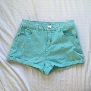 Blue high waisted shorts