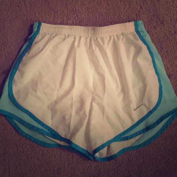 White and Blue Nike running shorts