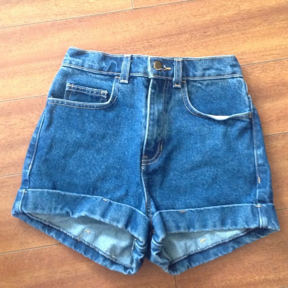 American Apparel High Waist Jean Shorts