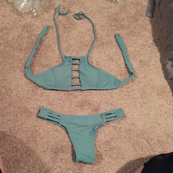 Teal two piece bikini
