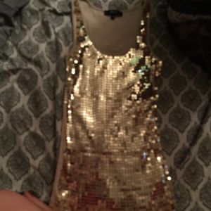 Tan tank top with shimmery