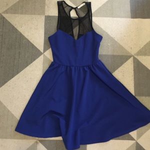 Mesh Black and Blue Cocktail Dress