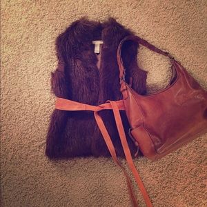 Chocolate Faux Fur vest sz S