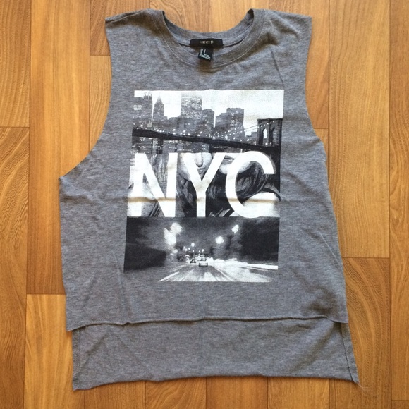 Forever21 grey high-low muscle tee