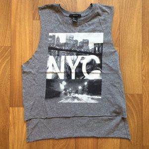 Forever21 grey high-low muscle tee
