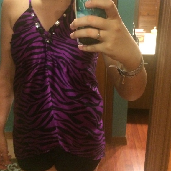 Purple zebra top