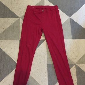 Red Uniqlo Jean Jeggings Cotton
