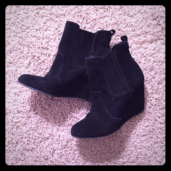 Black Suede BCBG booties