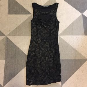 Black & Gold Floral Dress