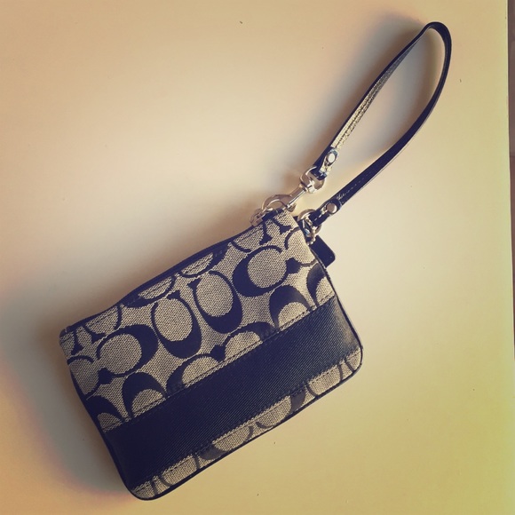 *sold* Coach black and gray wristlet