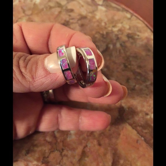 Pink fire opal earrings