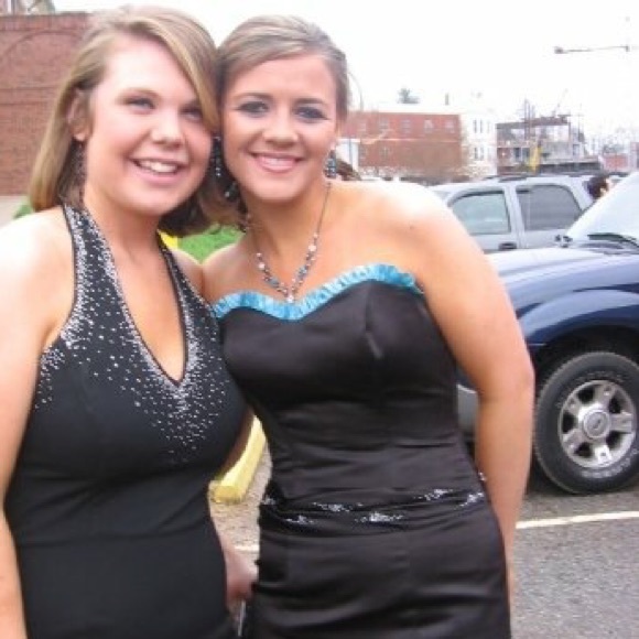 Unique Turquoise & Black Formal / Prom Dress - Picture 3 of 3