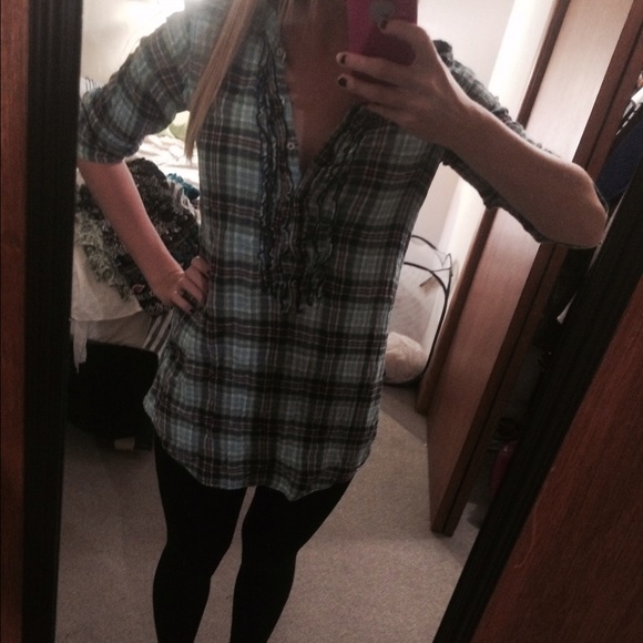 Hollister Long Plaid Shirt