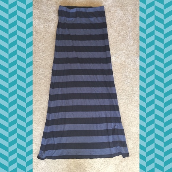 Billabong black and grey striped maxi skirt