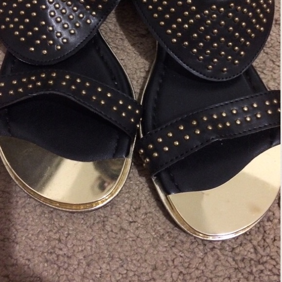 Black & gold sandals
