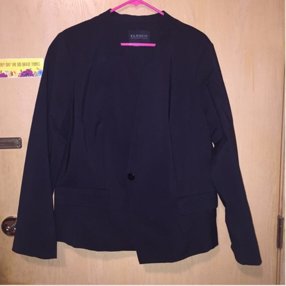 Eloquii Jackets & Blazers - Black collarless blazer NWT