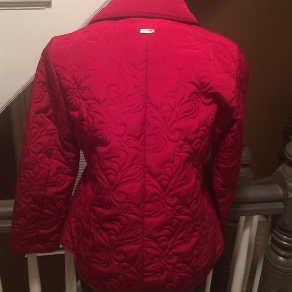 Ellen Tracy Red Quilted Coat SzPM - Picture 3 of 4