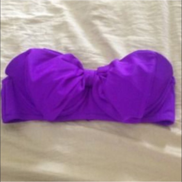 Purple Bow Bandeau Bikini Top - Picture 2 of 2