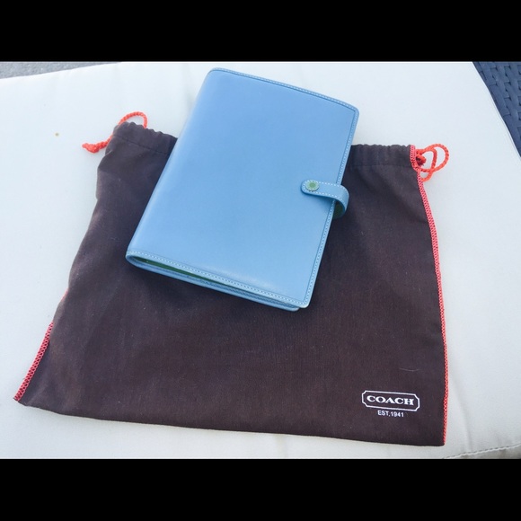 Coach Planner 100% Gorgeous Lt Blue Leather.