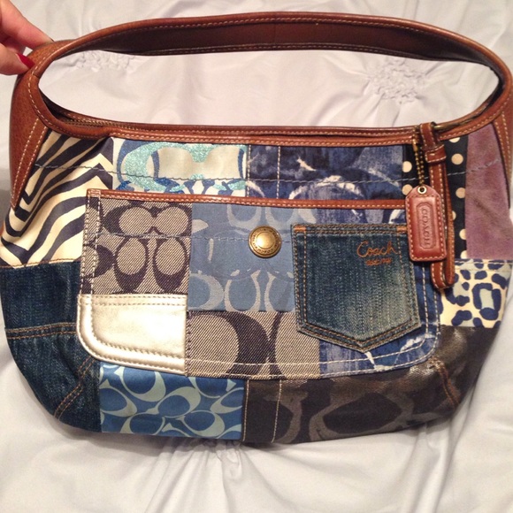 coach denim patchwork purse