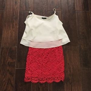 Pink & White Lace Dress