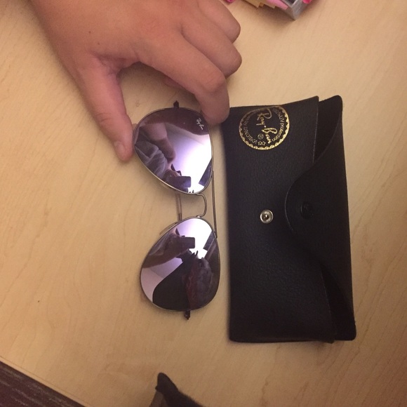 lilac mirror lensed aviator ray bans