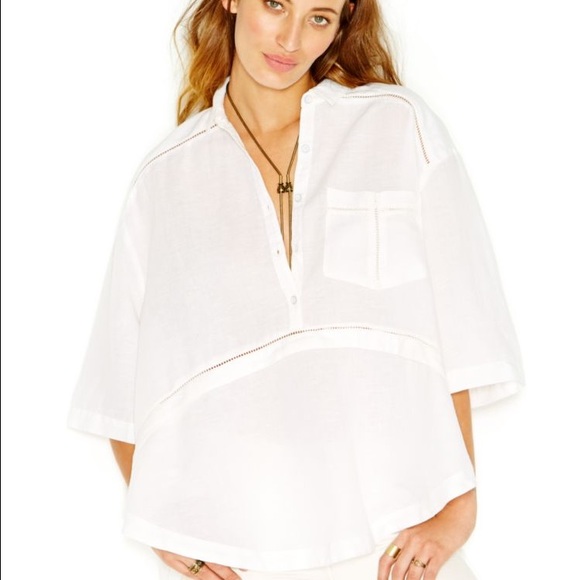 Free People Oversized button front blouse