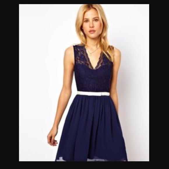Asos blue lace dress