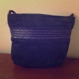 Navy Blue Textured Evening Bag