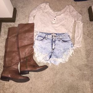 High-waisted Denim Short