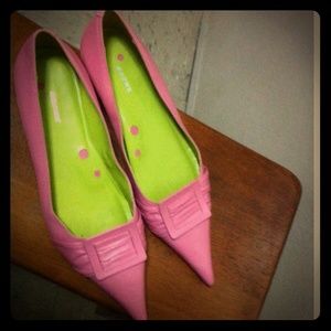 Bronx Pink Pointy Flat Shoes 👠💖
