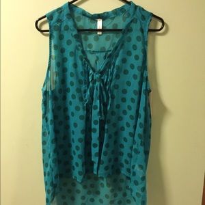 Xhilaration Polka Dot Sleeveless Shirt
