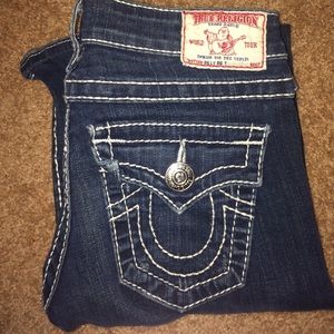True religion dark boot cut jeans size 25 :)